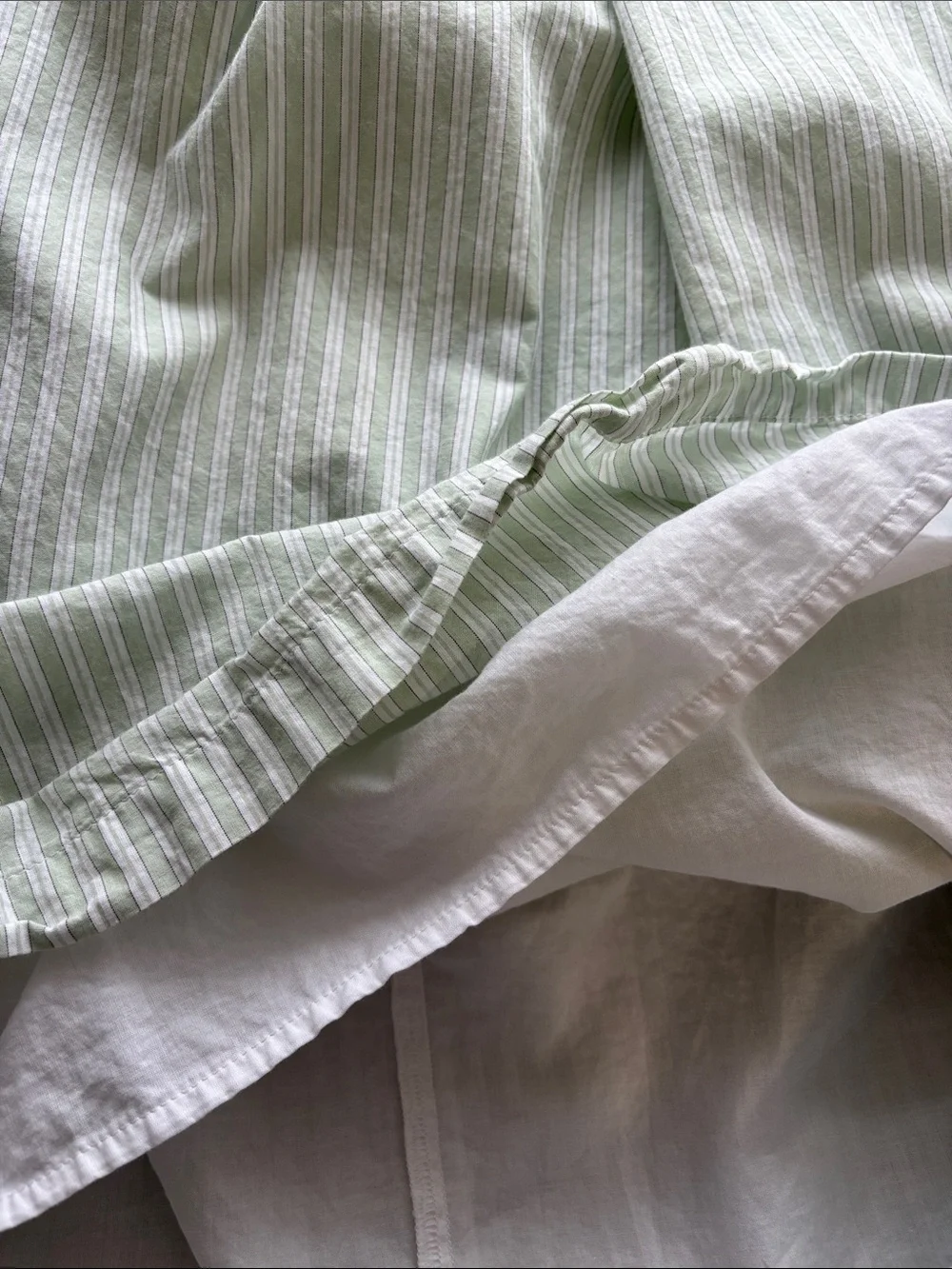 Old Navy Sage Green Striped Midi Dress with Ruffled Straps and Smocked Waist - Picture 11 of 15